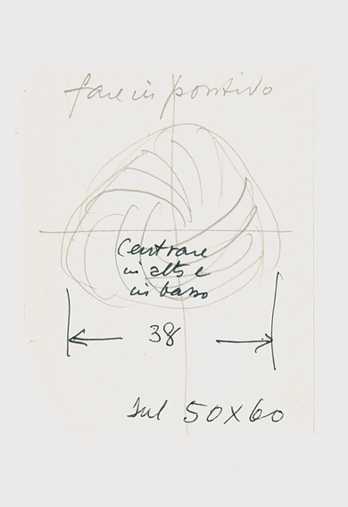 Sketch of the Woolmark logo by Grignani, 1963