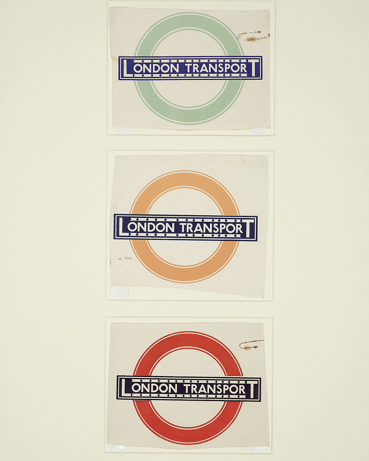 Top: One inch monoline sans serif 'Railway' type designs by Edward Johnston, 1916; Above: Bulls Eye. Images: © Crafts Study Centre