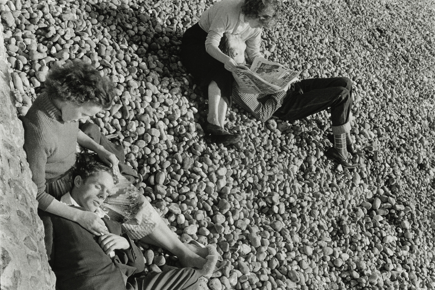 A photograph of couples in the beach included in a new Bruce Davidson exhibition