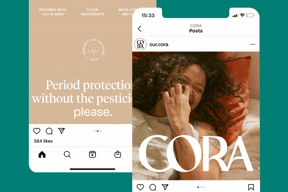 Cora period care social media