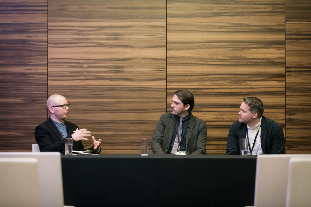 From left – Angus Montgomery from Design Week, Matt Longstaff from AKQA and Noel Lyons from Barclays