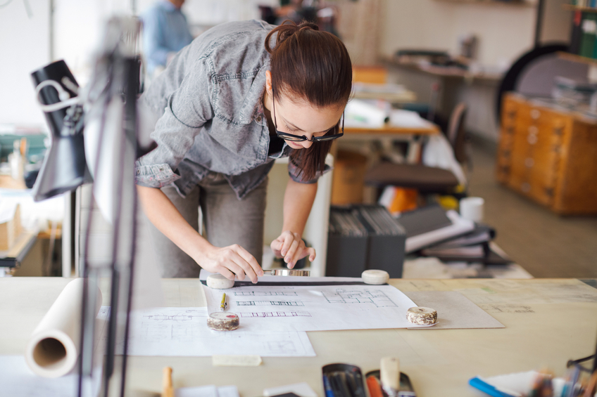 Close up of a designer working on a project