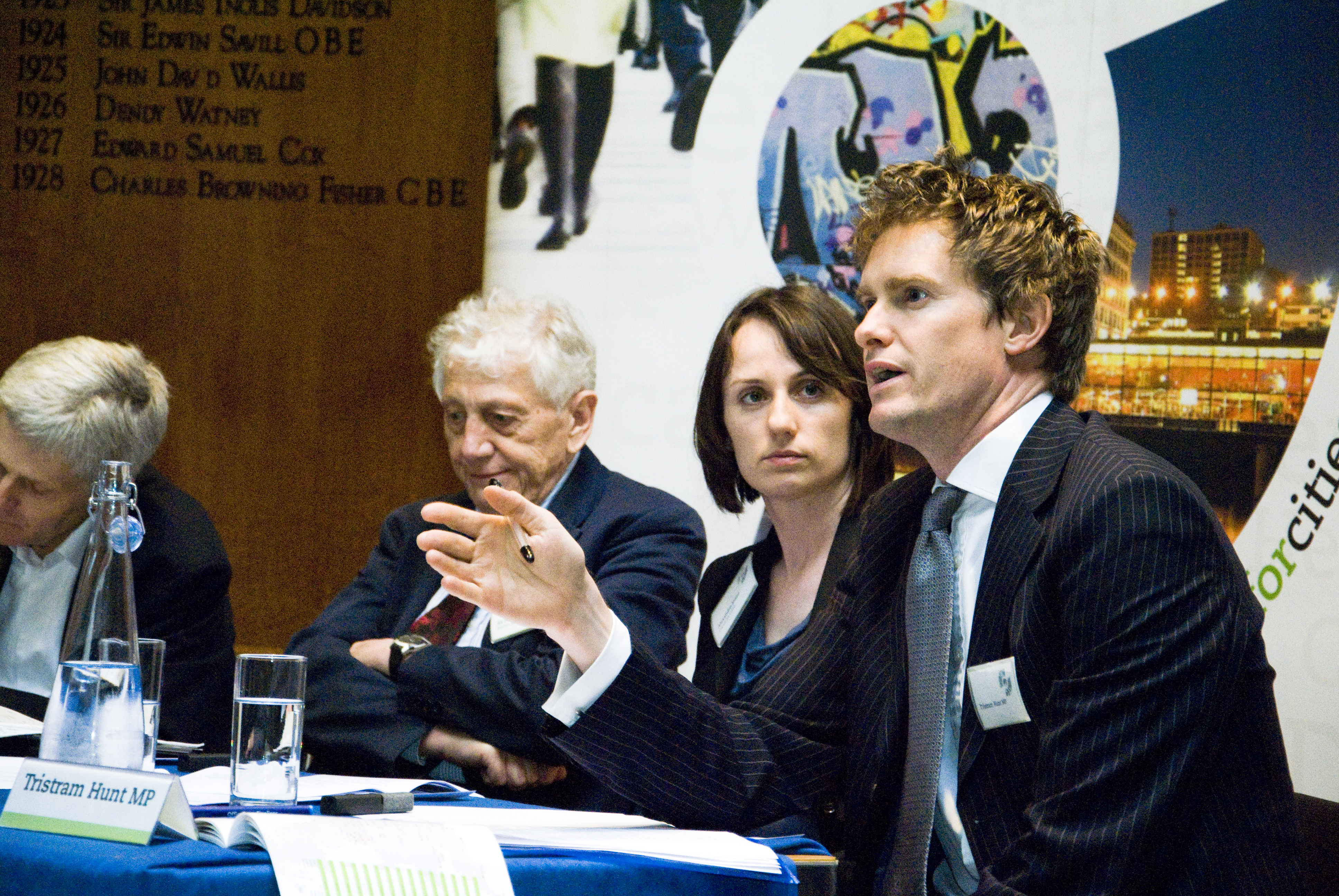 On the far right: Tristram Hunt MP, courtesy of Flickr user CentreforCities