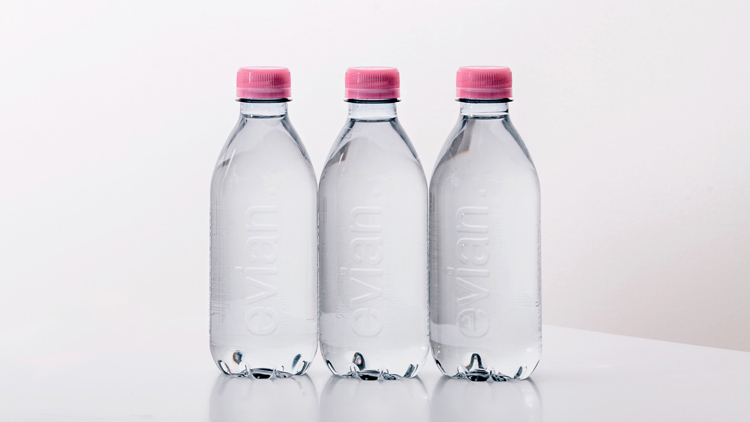 Evian Debuts PET Bottle Made with 100% Recycled Plastic