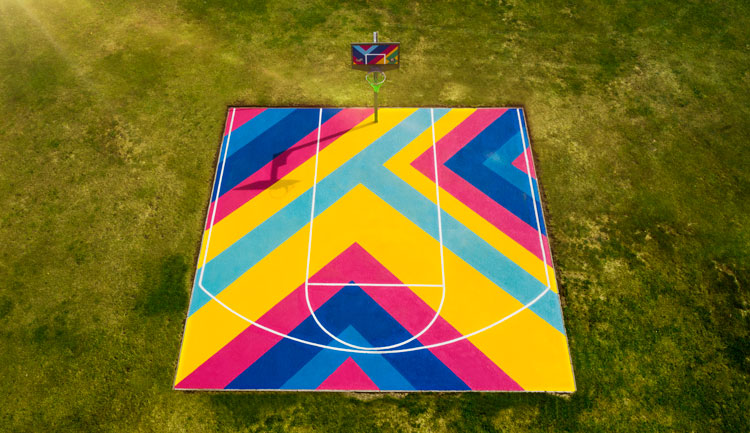 basketball court graphic design