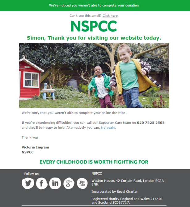 nspcc failed transaction screencap