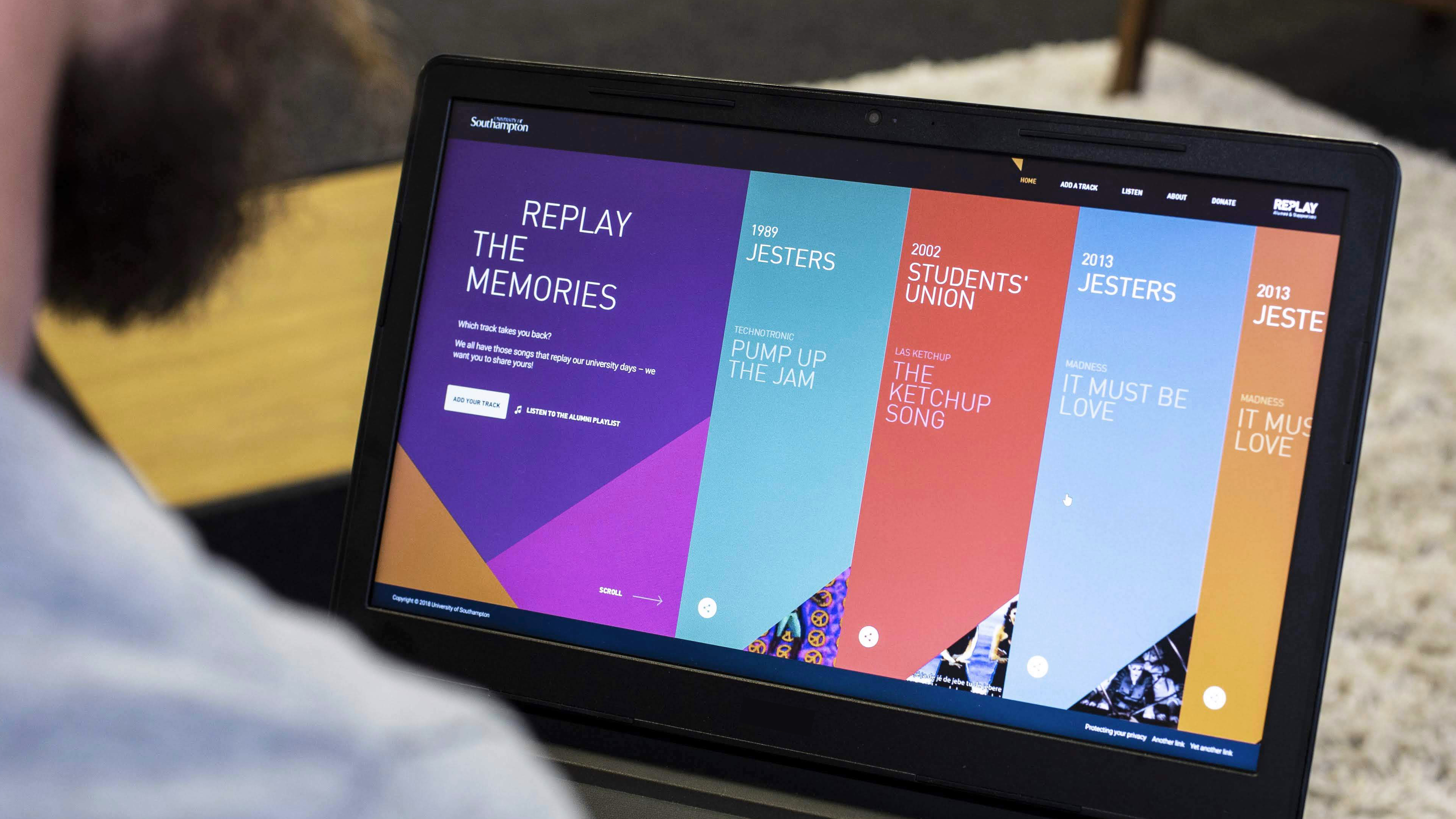 University of Southampton Replay campaign on screen