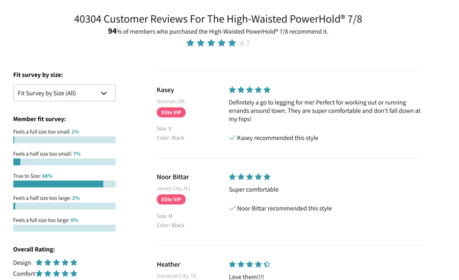 fabletics product pages