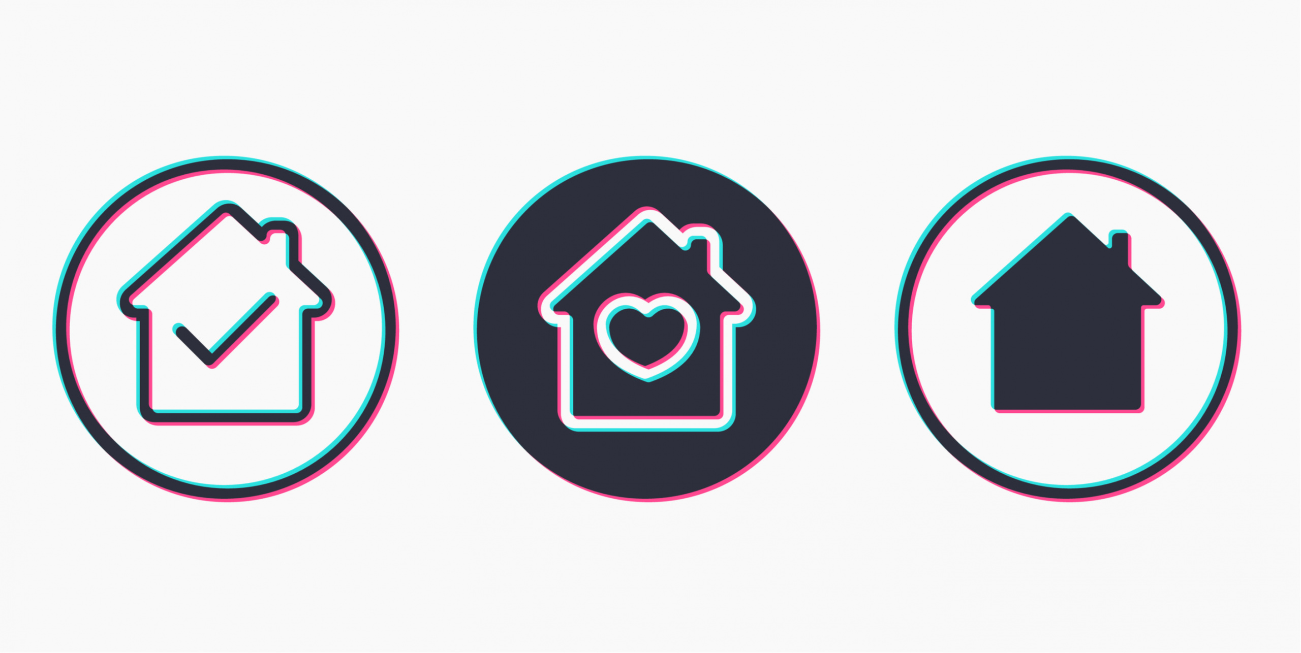 social media home icons in tiktok style