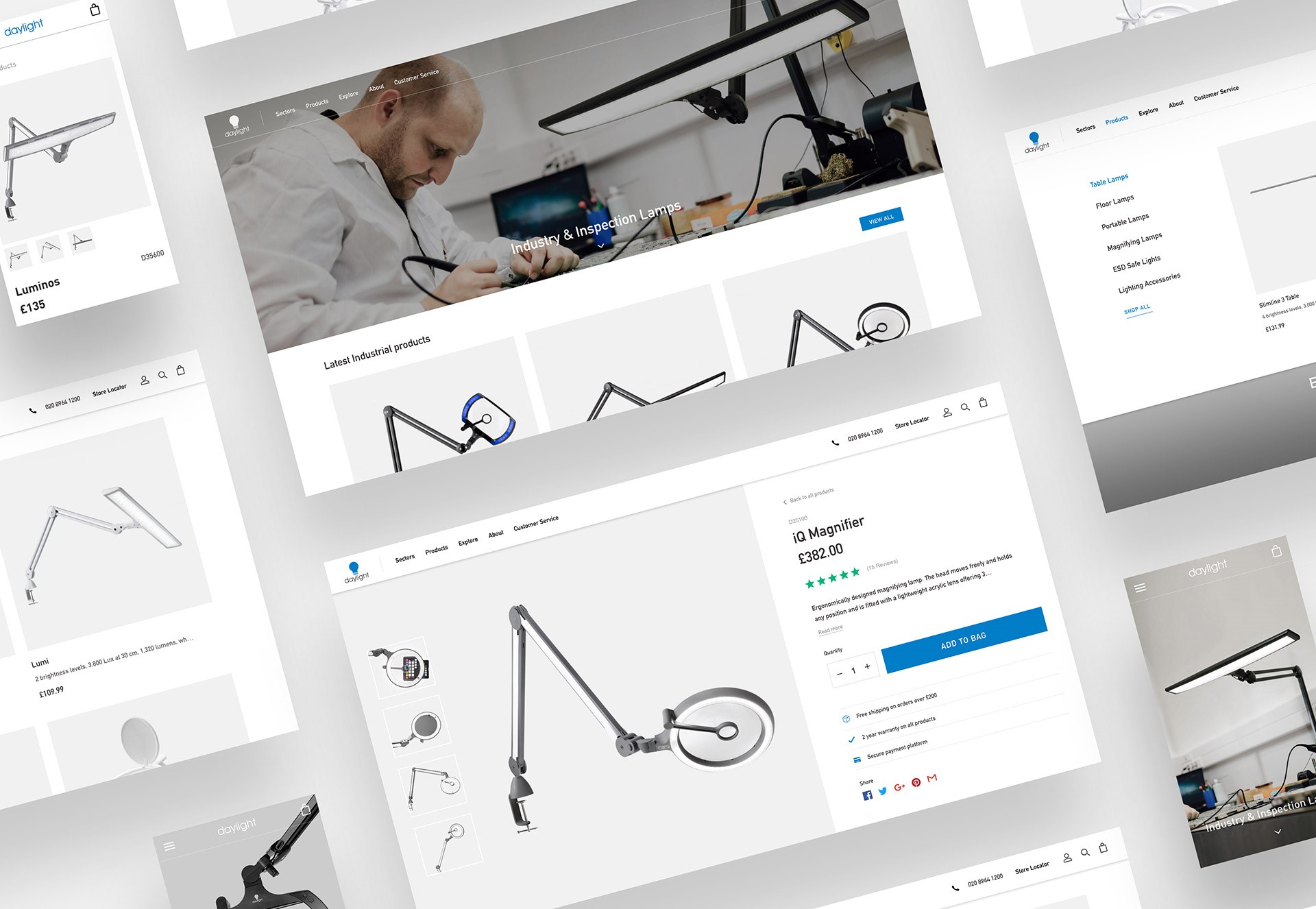 daylight company ecommerce website screenshots