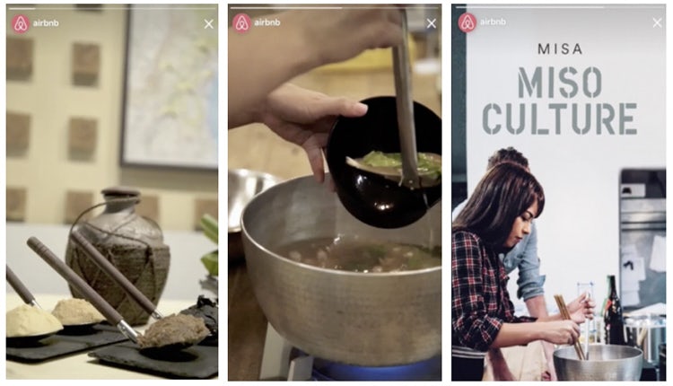 Instagram stories Airbnb